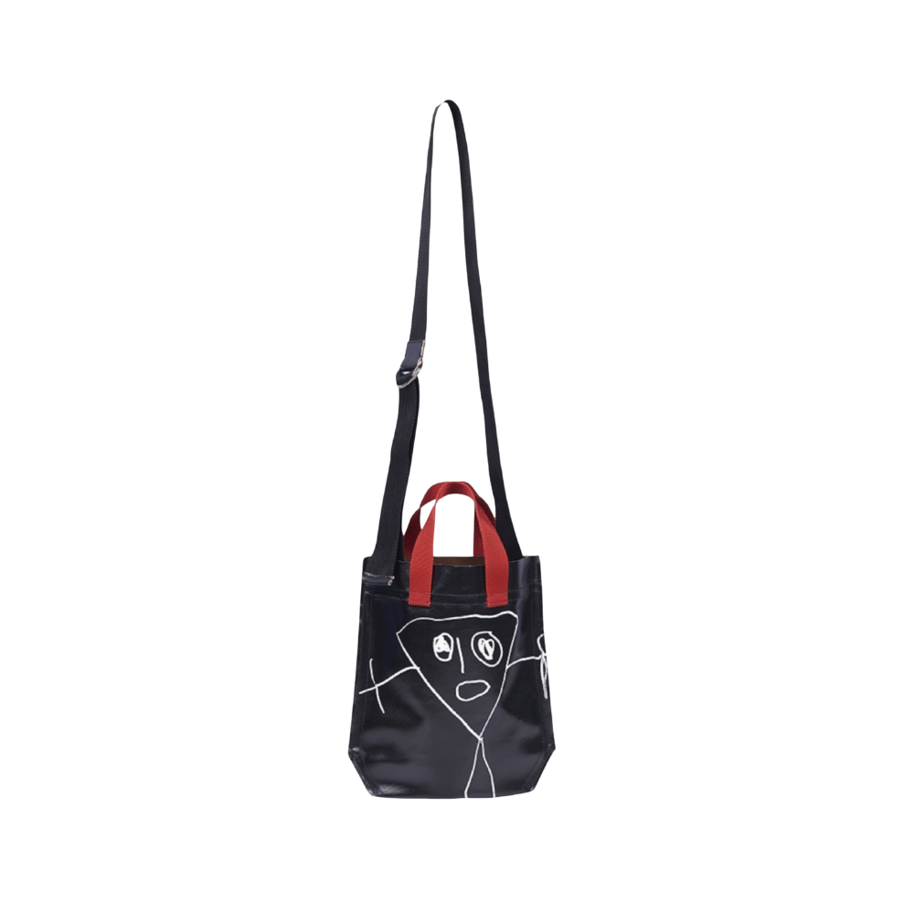 Plan C Mini Graphic Shopper Bag in Black – International designer fashion boutique Australia Riada Concept Woollahra