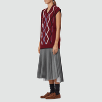Plan C Rhombus Intarsia Vest in Burgundy – International designer fashion boutique Australia Riada Concept Woollahra