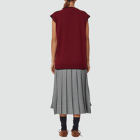 Plan C Rhombus Intarsia Vest in Burgundy – International designer fashion boutique Australia Riada Concept Woollahra