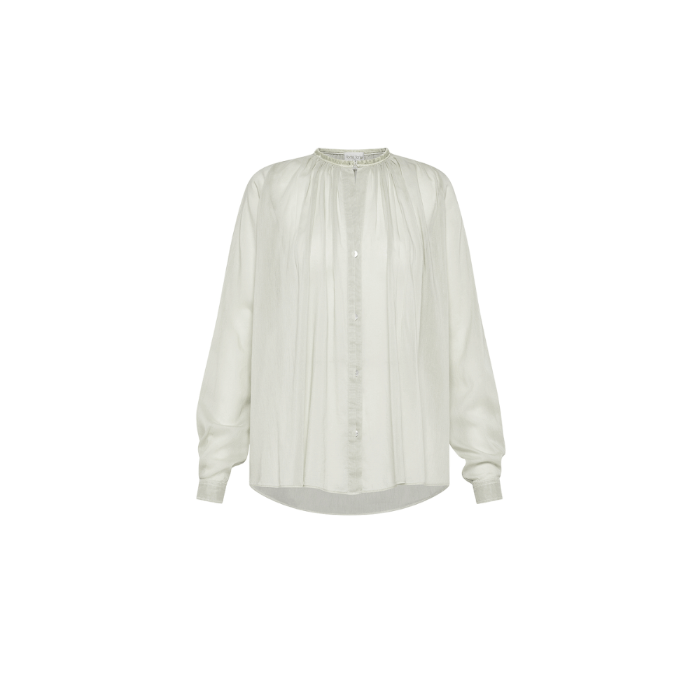 Pleated Bohemian Shirt in Bianco