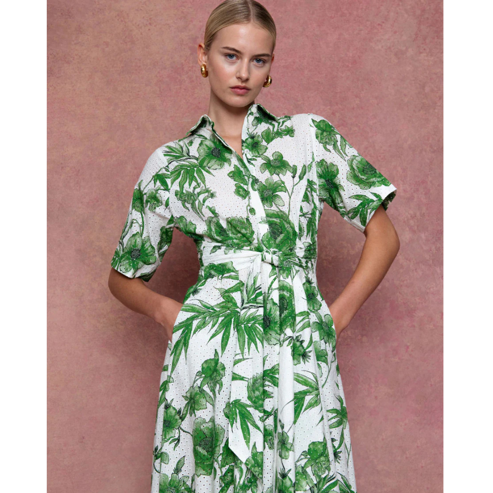 Posie Dress in Antigua Green