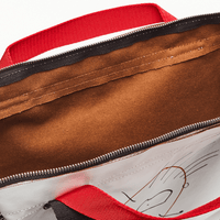 Plan C Printed Medium Shopper Bag interior with brown lining and zip-top opening