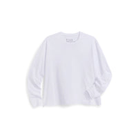 Frank & Eileen Quinn long-sleeve crewneck tee in white cotton jersey, front