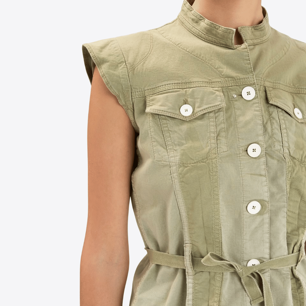 HIGH Everyday Couture Raise Up Sleeveless Jacket in Light Green - International designer fashion boutique Australia Riada Concept Woollahra
