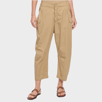 Transit Par Such relaxed cotton poplin trousers in warm camel beige Nut – front view