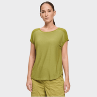 Transit Par Such relaxed contrast-panel cap sleeve T-shirt in bright olive green – front view