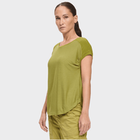 Transit Par Such relaxed contrast-panel cap sleeve T-shirt in bright olive green – side view 