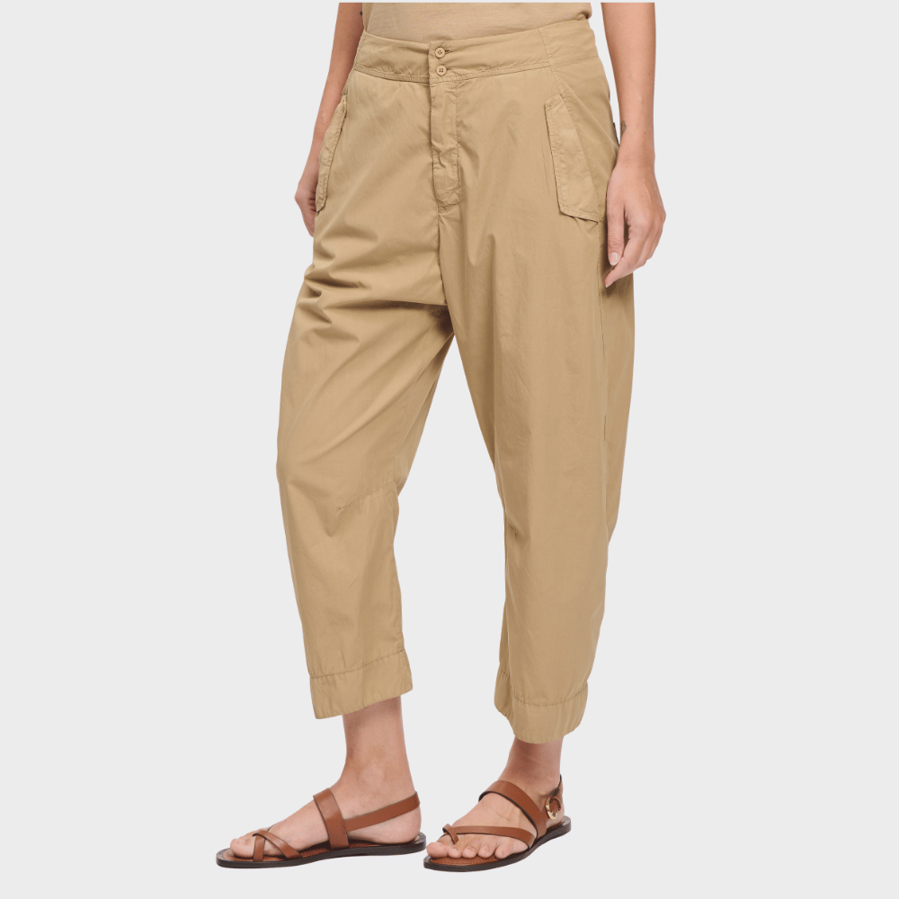 Transit Par Such relaxed cotton poplin trousers in warm camel beige Nut – side view