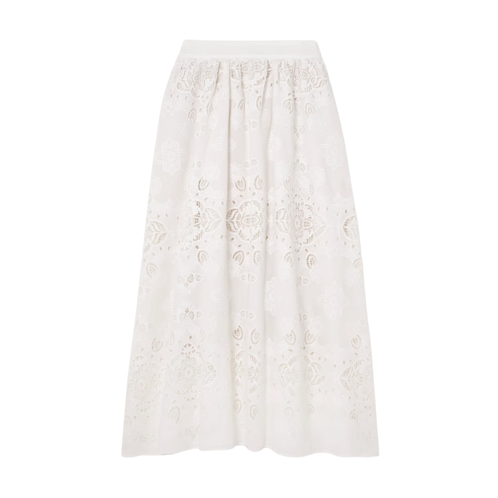 Rhea Lace Skirt in Ivory