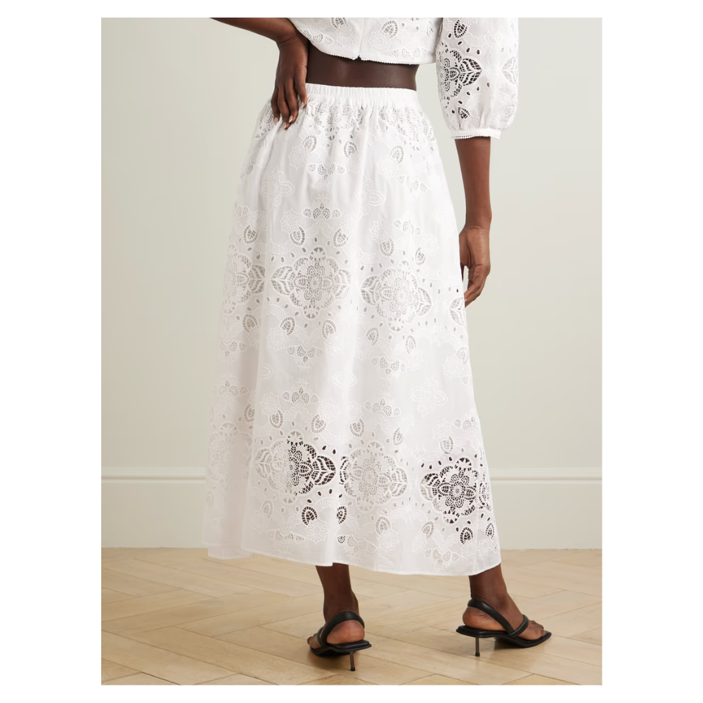 Rhea Lace Skirt in Ivory