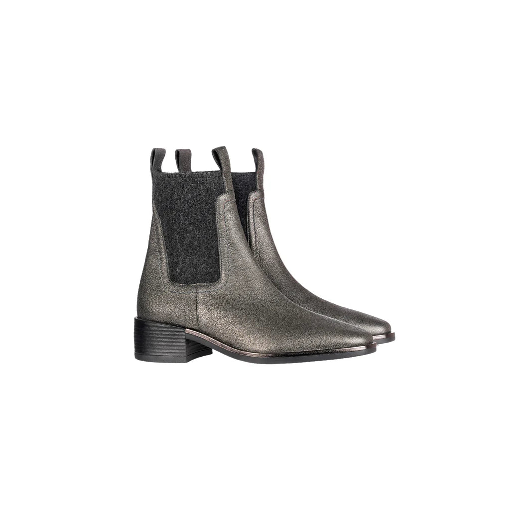 Vegetal Lamè ankle boot in Piombo