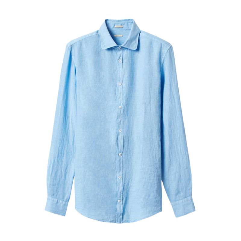 Canary  Linen Canvas Shirt in Sky