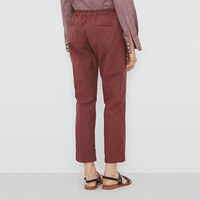 Massimo Alba Woman Sparus Cotton-Linen Panama Cropped Trousers in Dim Burgundy MASSIMO ALBA WOMENS Designer fashion shop online and in store High End fashion boutique Sydney Australia Riada Concept