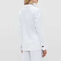 Massimo Alba Woman Stromboli Single Breasted Linen Blazer Jacket in White MASSIMO ALBA WOMENS Designer fashion shop online and in store High End fashion boutique Sydney Australia Riada Concept