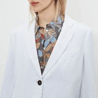 Massimo Alba Woman Stromboli Single Breasted Linen Blazer Jacket in White MASSIMO ALBA WOMENS Designer fashion shop online and in store High End fashion boutique Sydney Australia Riada Concept