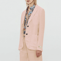 Massimo Alba Woman Stromboli Single Breasted Linen Blazer Jacket in Soft Pink MASSIMO ALBA WOMENS Designer fashion shop online and in store High End fashion boutique Sydney Australia Riada Concept