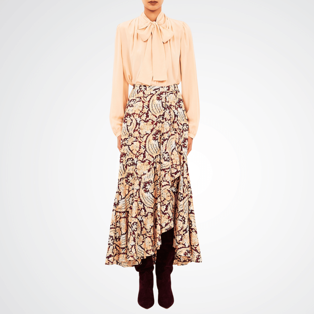 Ulla Johnson Sabina Faux Wrap Skirt in Amaranthus ULLA JOHNSON Designer fashion shop online and in store High End fashion boutique Sydney Australia Riada Concept