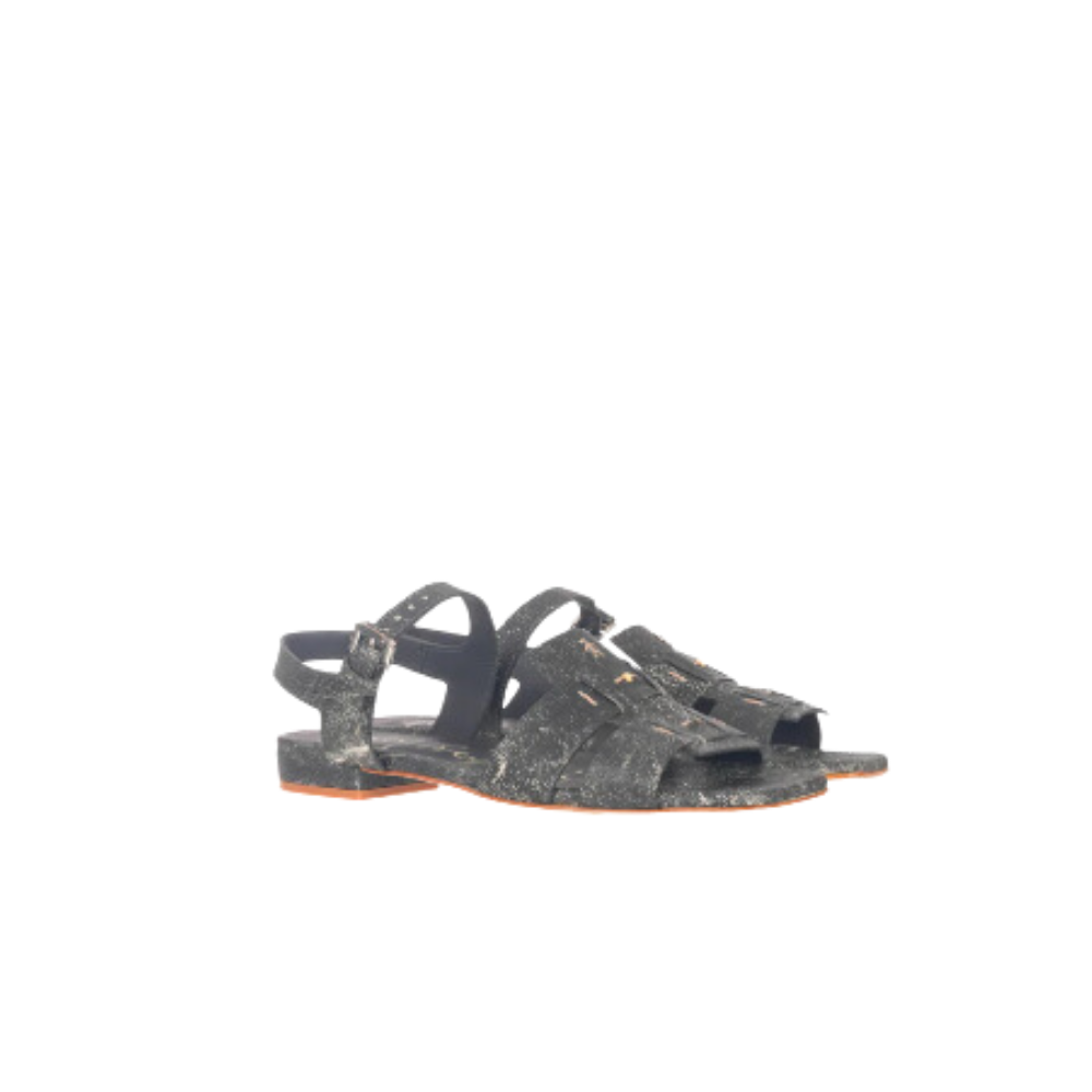 Sandal Mat. Lamb Vintage in Nero