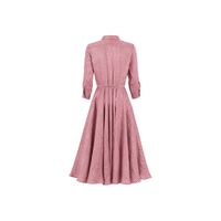 Sara Roka DANETTE Fuchsia Rose Stripe Midi Dress – back view