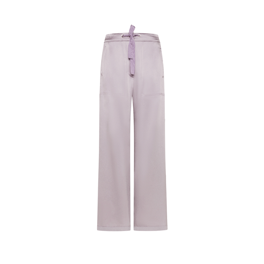 Satin Envers Straight Leg Cargo Trousers in Lilla