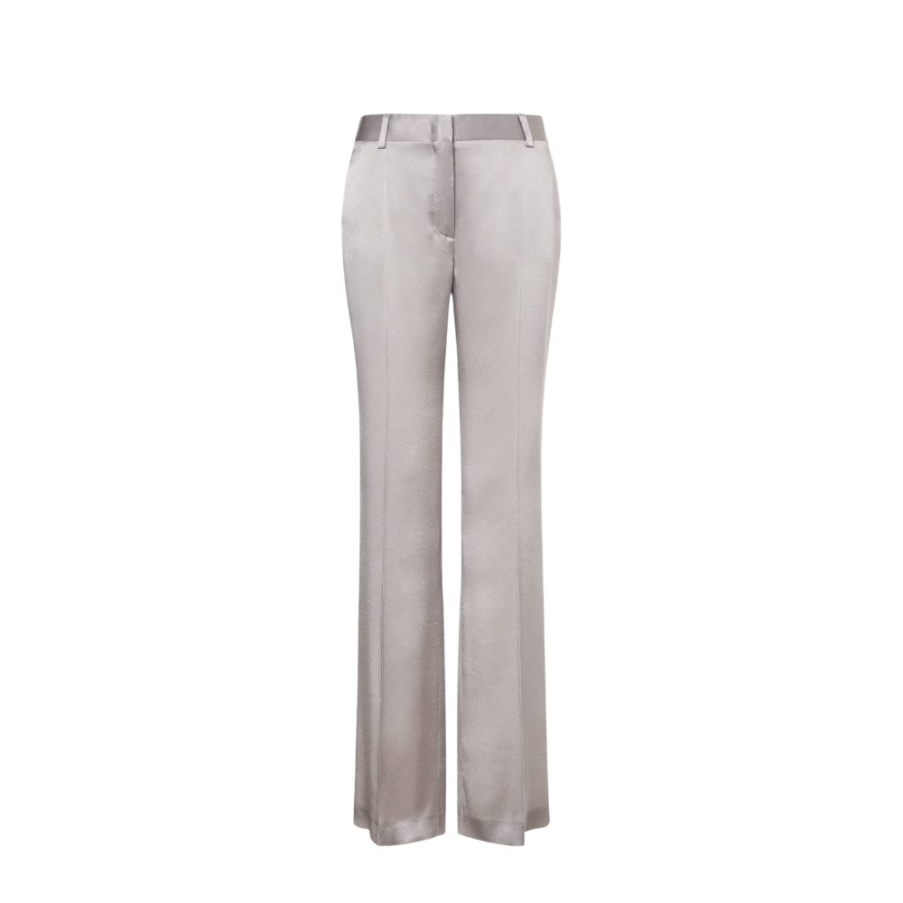 Satin Tailored Trousers in Grey