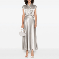 Alberta Ferretti Satin A-Line Midi Skirt in Ice – International designer fashion boutique Australia Riada Concept Woollahra