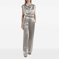 Alberta Ferretti Satin Cowl Neck Sleeveless Top in Ice - International designer fashion boutique Australia Riada Concept Woollahra