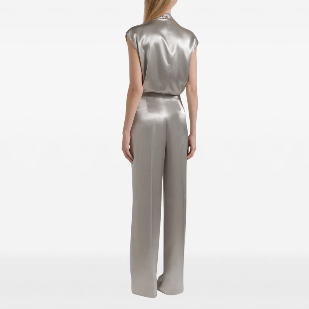 Alberta Ferretti Satin Cowl Neck Sleeveless Top in Ice - International designer fashion boutique Australia Riada Concept Woollahra