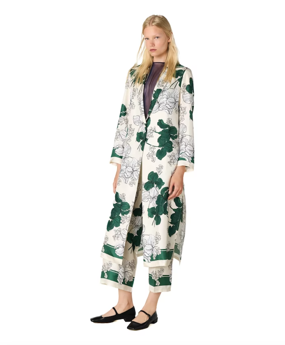 Long Jacket Serenella in Fantasia Verde Smera