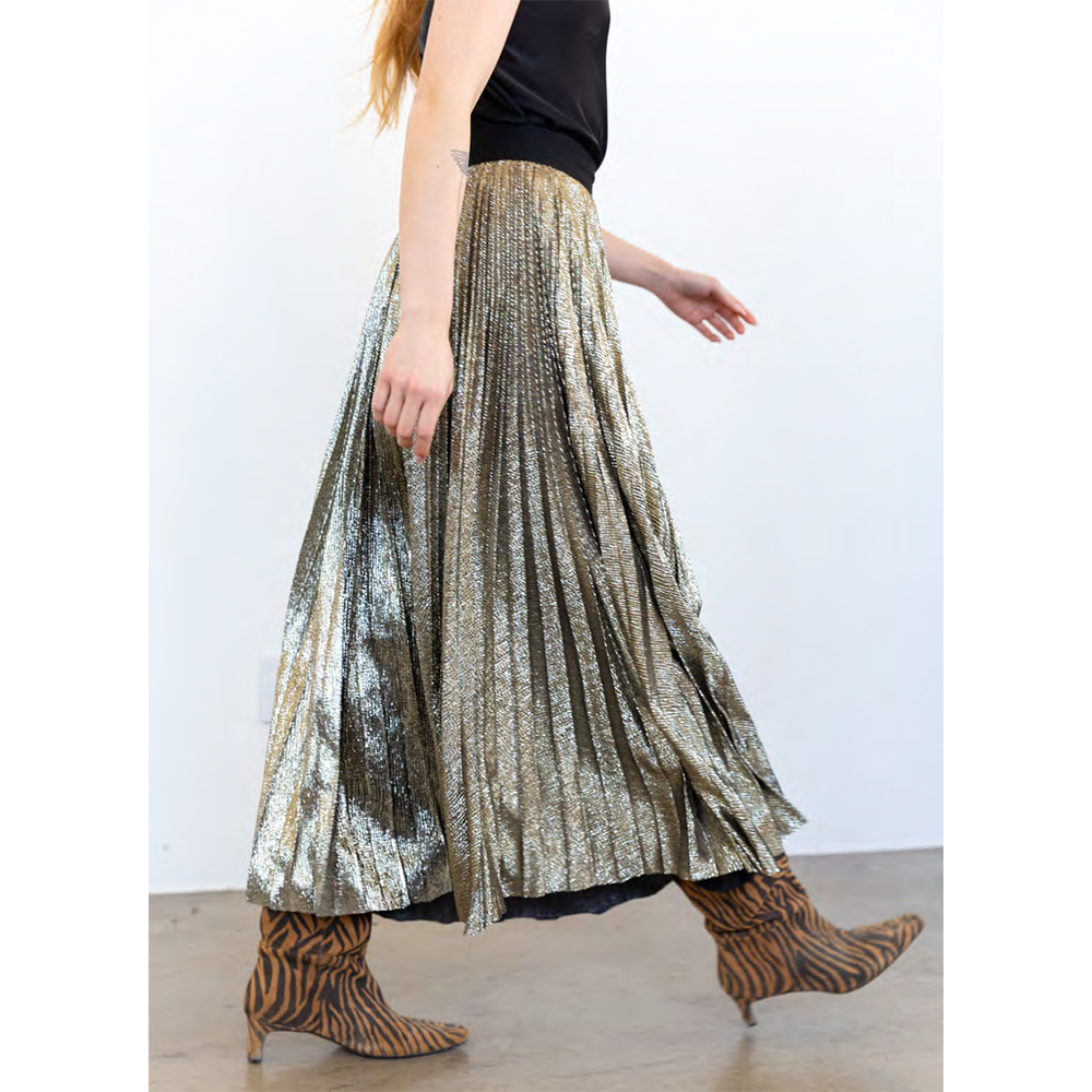 Glitter skirt in gold