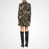 Ulla Johnson Simona Silk Long Sleeve Mini Dress in Nuit Nuit – luxury designer dress Australia – Riada Concept Woollahra