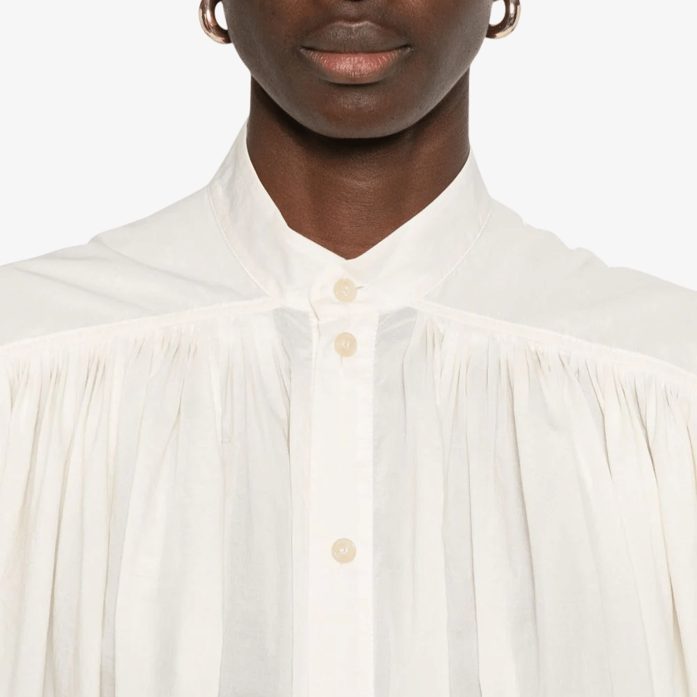 Philosophy di Lorenzo Serafini Sleeveless Button Front Blouse in Ivory, international luxury fashion brands blouse available at Riada Concept Woollahra, Sydney Australia and online