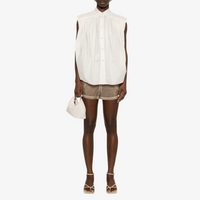 Philosophy di Lorenzo Serafini Sleeveless Button Front Blouse in Ivory, international luxury fashion brands blouse available at Riada Concept Woollahra, Sydney Australia and online