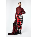 Spot Chevron Skirt in Lipstick