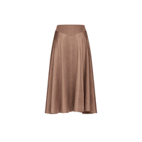 Forte Forte Stretch Silk Satin Paneled Midi Skirt in Noce - International designer fashion boutique Australia Riada Concept Woollahra