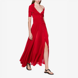 Stretch Tulle Dress in Red