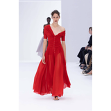 Stretch Tulle Dress in Red