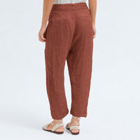 Transit Par Such comfort-fit trousers in brick striped linen and cupro, with curved legs, a two-button waistband and flap pockets - back view