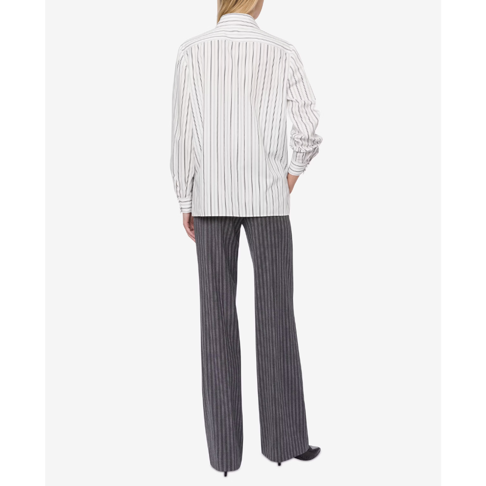 Striped Drill Shirt with Waistcoat in Multi White