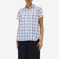 H+ Hannoh Wessel Sutton Popover Shirt in Blue Check – International designer fashion boutique Australia Riada Concept Woollahra