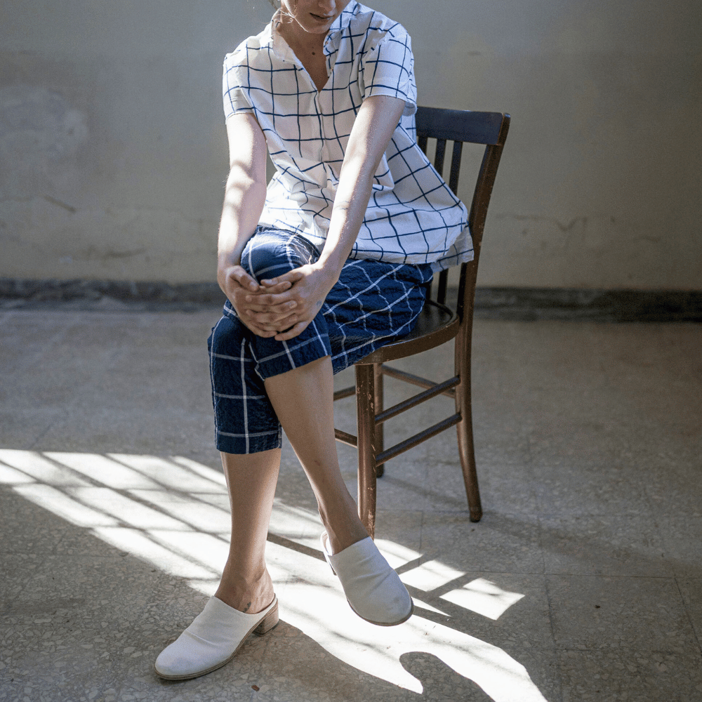 H+ Hannoh Wessel Sutton Popover Shirt in Blue Check – International designer fashion boutique Australia Riada Concept Woollahra