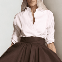 Sara Roka Sybella Shirt in White international luxury fashion brands and labels available at Riada Concept Woollahra, Sydney Australia and online