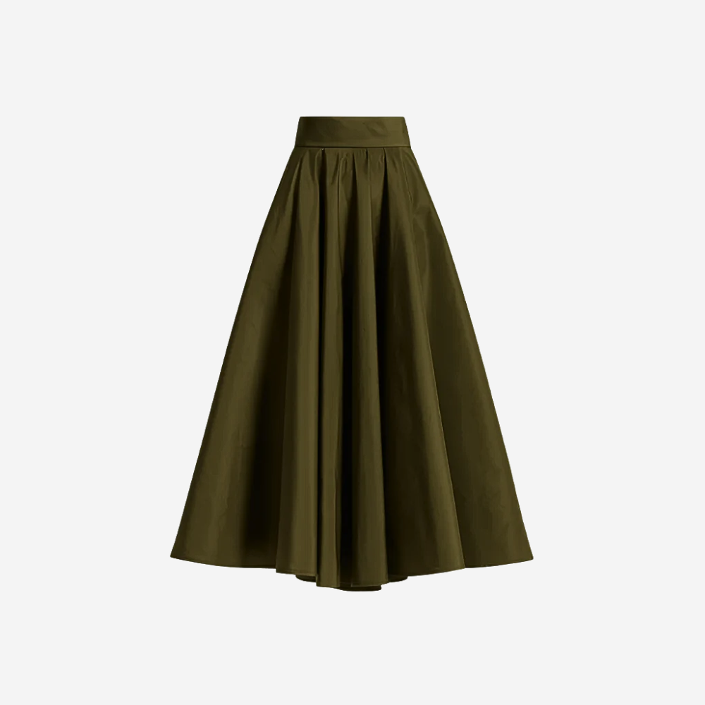 Sara Roka Tabba Midi Skirt in Dark Olive international luxury fashion brands and labels available at Riada Concept Woollahra, Sydney Australia and online