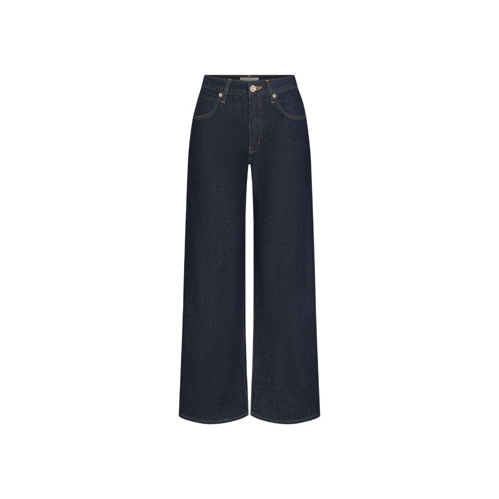 The Swing Mid-Rise Wide-Leg Jeans in Rinse