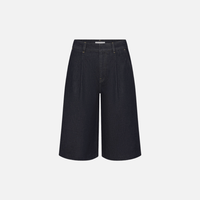 FRAME The Tailored Short in Rinse — high-rise wide-leg jean shorts. FRAME designer denim, luxury jeans boutique Sydney Australia Riada Concept Woollahra