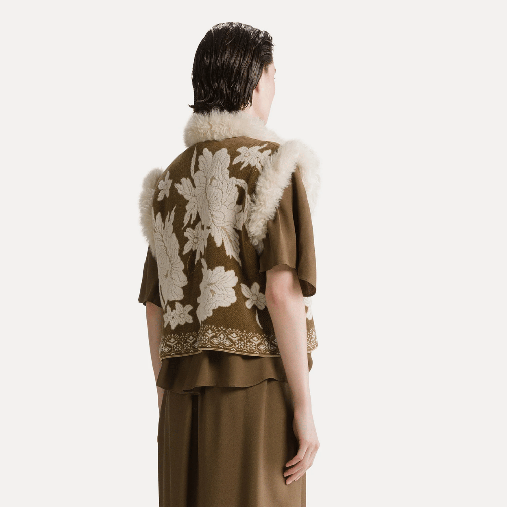 Forte Forte The Lotus Chenille Jacquard Vest Cumino – International designer fashion boutique Australia Riada Concept Woollahra