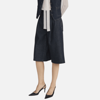 FRAME The Tailored Short in Rinse — high-rise wide-leg jean shorts. FRAME designer denim, luxury jeans boutique Sydney Australia Riada Concept Woollahra