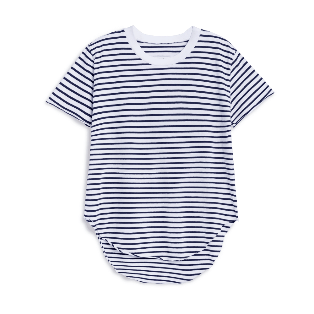 Frank &amp; Eileen Theo Perfect Tee in Navy White Stripe Shop Frank & Eileen online in Australia at Riada Concept – official stockist of Frank & Eileen shirts, dresses, and linen pants. Discover timeless, premium women's fashion with fast shipping from Sydney.