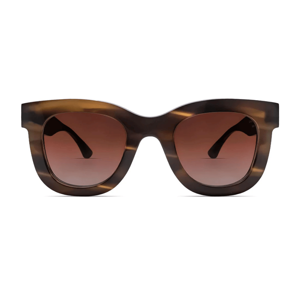 THIERRY LASRY Designer fashion shop online and in store High End fashion boutique Sydney Australia Riada Concept Thierry Lasry Gambly 49 Soft Cat-Eye Sunglasses in Green and Brown Stripe 3006