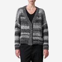 Transit Par Such Alpaca Stripe Cardigan in Anthracite - International designer fashion boutique Australia Riada Concept Woollahra 1016.CFDTRB17521.13